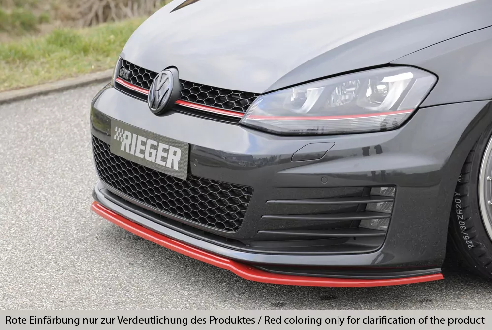 Rieger Spoilerschwert nur für GTI / GTD für VW Golf 7 GTI | 5-tür. 04.13-12.16 (bis Facelift) für orig. Frontschürze