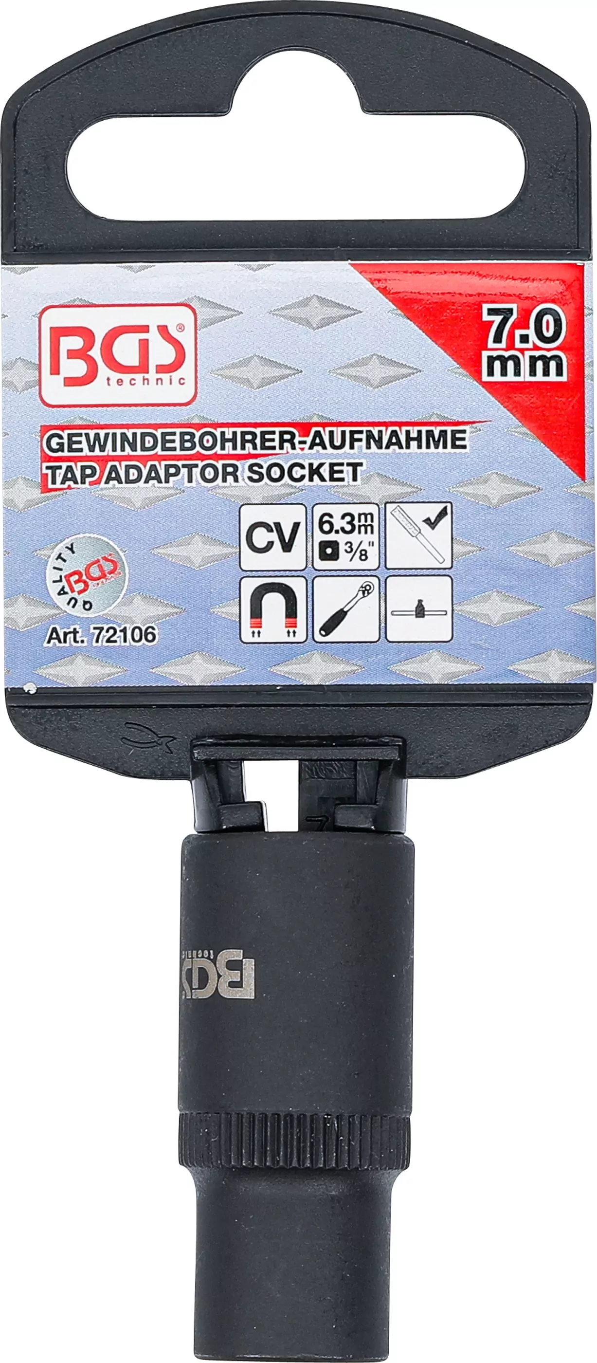 Gewindebohrer-Aufnahme-Steckschlüssel-Einsatz | 10 mm (3/8") | 7,0 mm