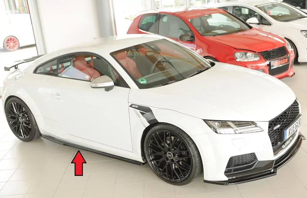 Rieger Seitenschweller rechts ansatz (ca. 19mm) glanz schwarz für Audi TTS (8J-FV/8S) Roadster 07.14-08.18 (bis Facelift)