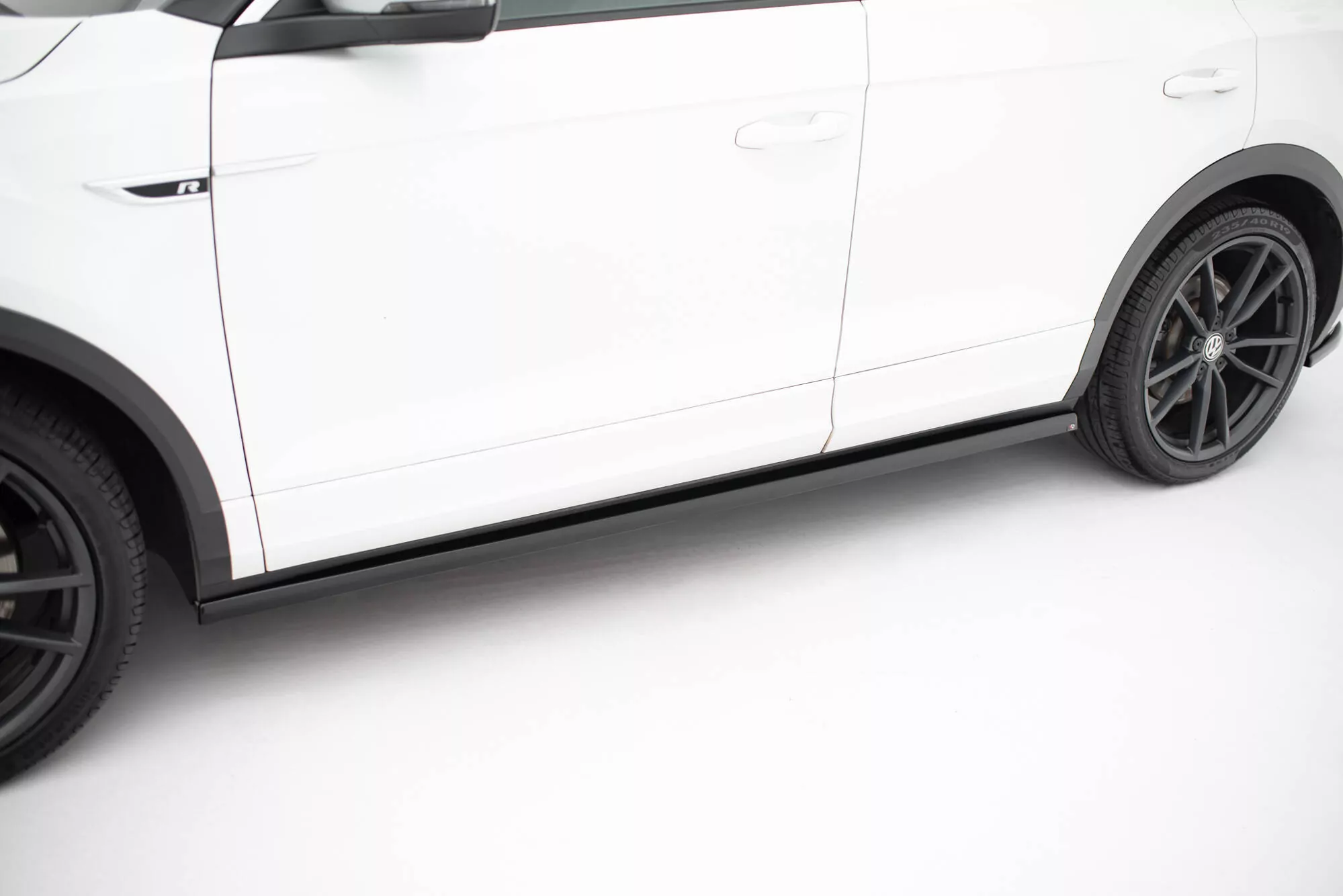 Seitenschweller Ansatz Für Volkswagen T-Roc R / R-Line Mk1 Facelift Schwarz Hochglanz