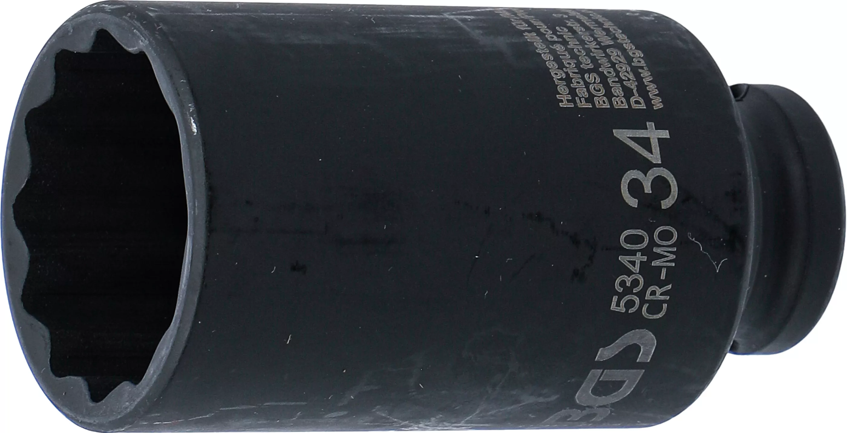 Kraft-Steckschlüssel-Einsatz Zwölfkant, tief | Antrieb Innenvierkant 12,5 mm (1/2") | SW 34 mm