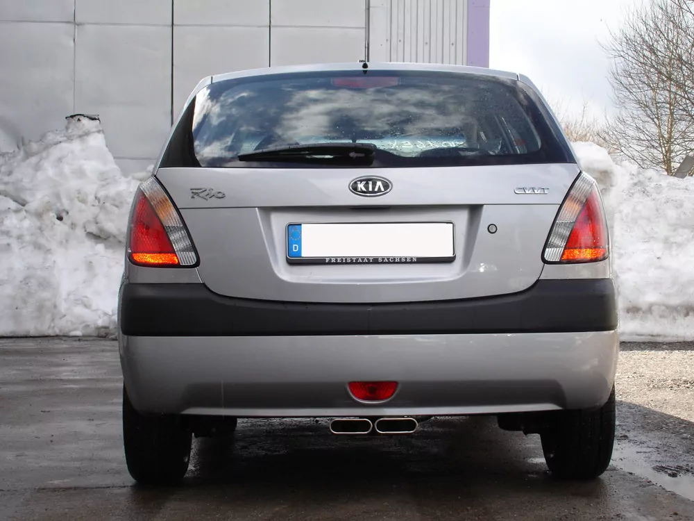 Kia Rio II  Endschalldämpfer Ausgang mittig - 2x130x50 Typ 52