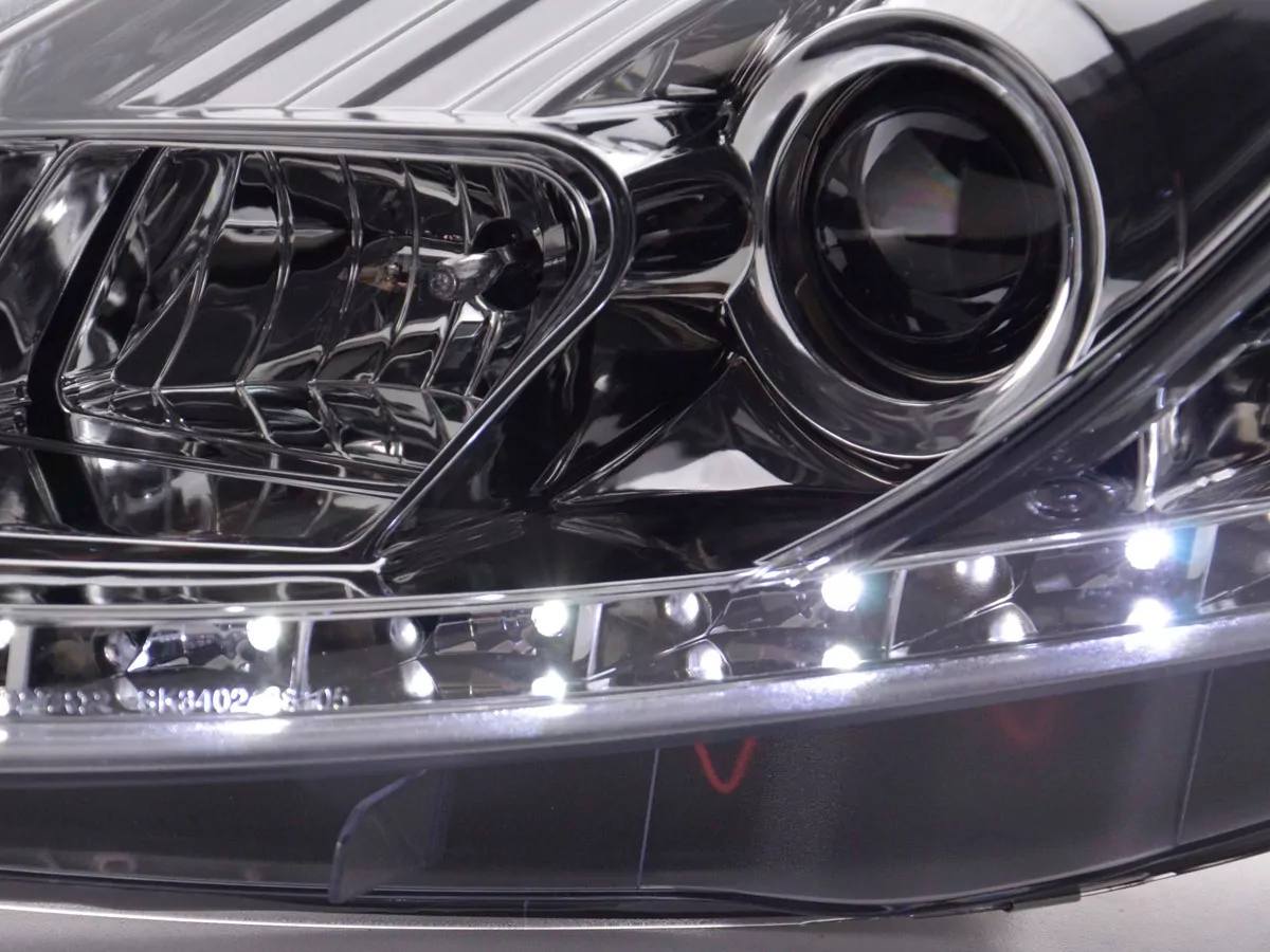 Scheinwerfer Set Daylight LED TFL-Optik Fiat Grande Punto Typ 199 Bj. 08- chrom