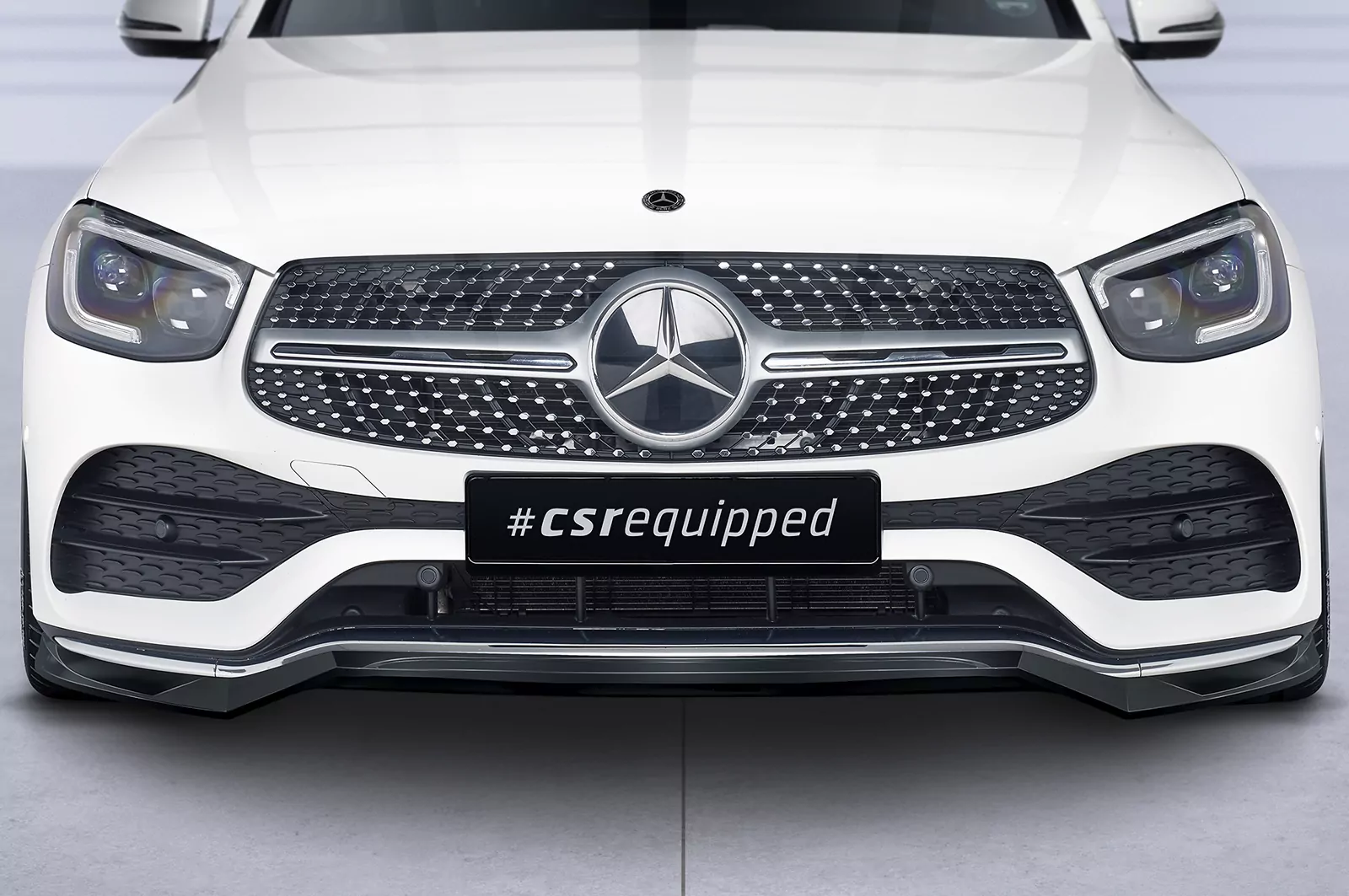 Cup-Spoilerlippe mit ABE für Mercedes Benz GLC (C253/X253) AMG-Line CSL573 Schwarz Strukturiert