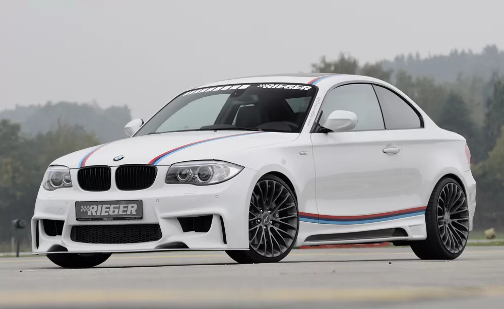 Rieger Spoilerstoßstange für BMW 1er E82, E88  (182 / 1C) | Cabrio 10.07- für flache Version der SWRA