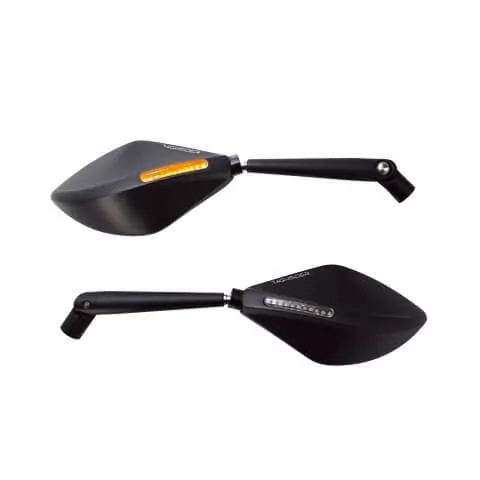 HIGHSIDER pro Handlebar Mirror Torezzo Black With LED Indicator (Pair)