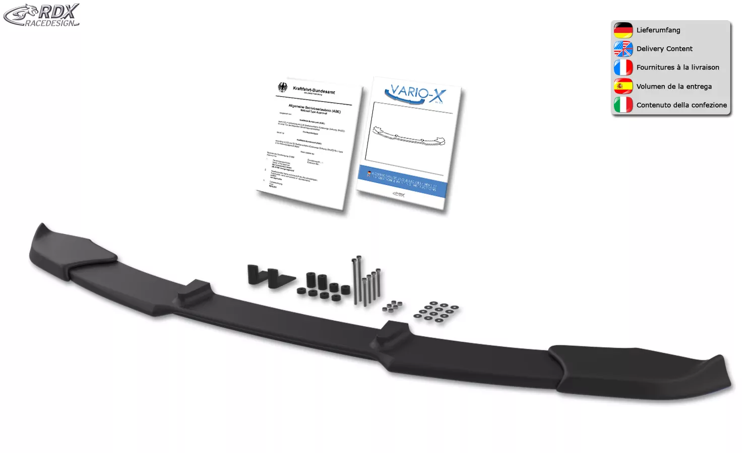 RDX Frontspoiler VARIO-X für BMW X5 E53 2003+ Frontlippe Front Ansatz Vorne Spoilerlippe