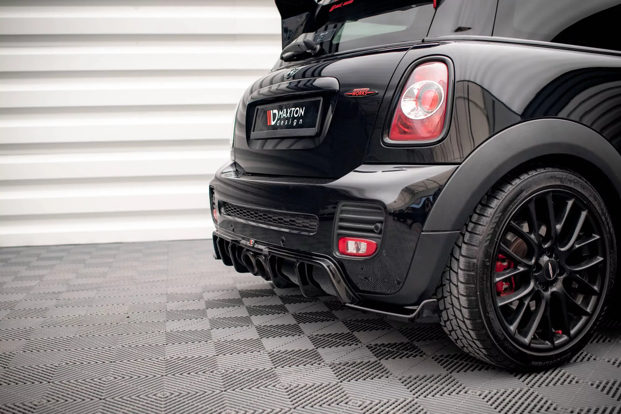 Diffusor Heck Ansatz Für Mini Cooper John Cooper Works R56 Schwarz Hochglanz