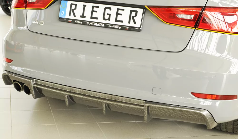 Rieger Heckeinsatz für Audi A3 (8V) - 5-tür. (Limousine 8VS) 07.12-08.16 (bis Facelift) carbon optik