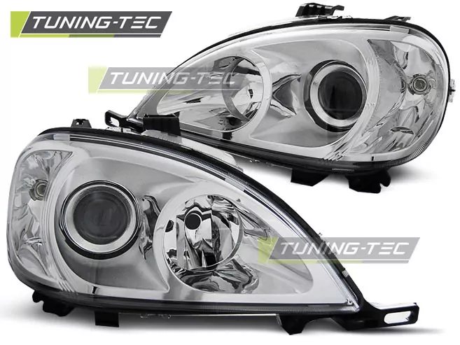 Headlights Chrome Fits Mercedes W163 Ml M-Klasse 03.98-08.01
