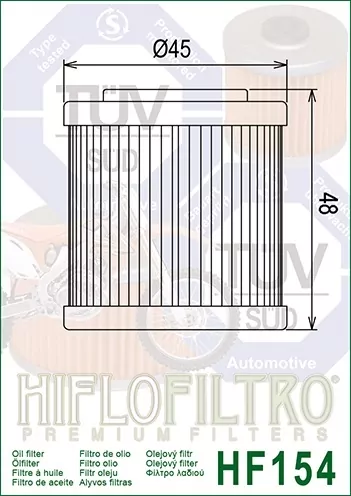 Hiflo Ölfilter Hf154 (alternative Champion 089337)
