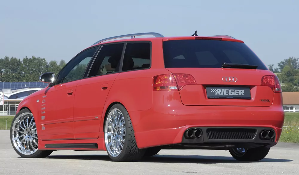 Rieger Heckschürzenansatz für Audi A4 (8E) Typ B7 - Lim. 11.04- (ab Facelift) carbon optik