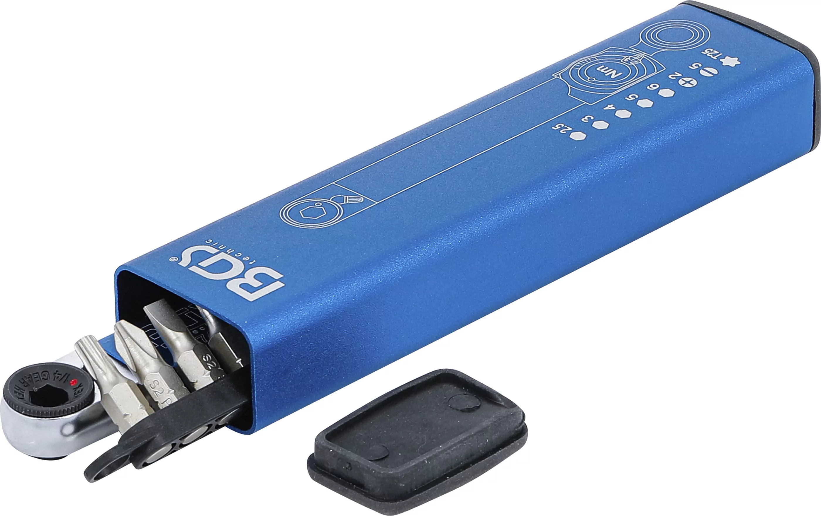 Drehmomentschlüssel | Abtrieb Innensechskant 6,3 mm (1/4") | 2 - 10 Nm | mit Bit-Satz | 9-tlg.