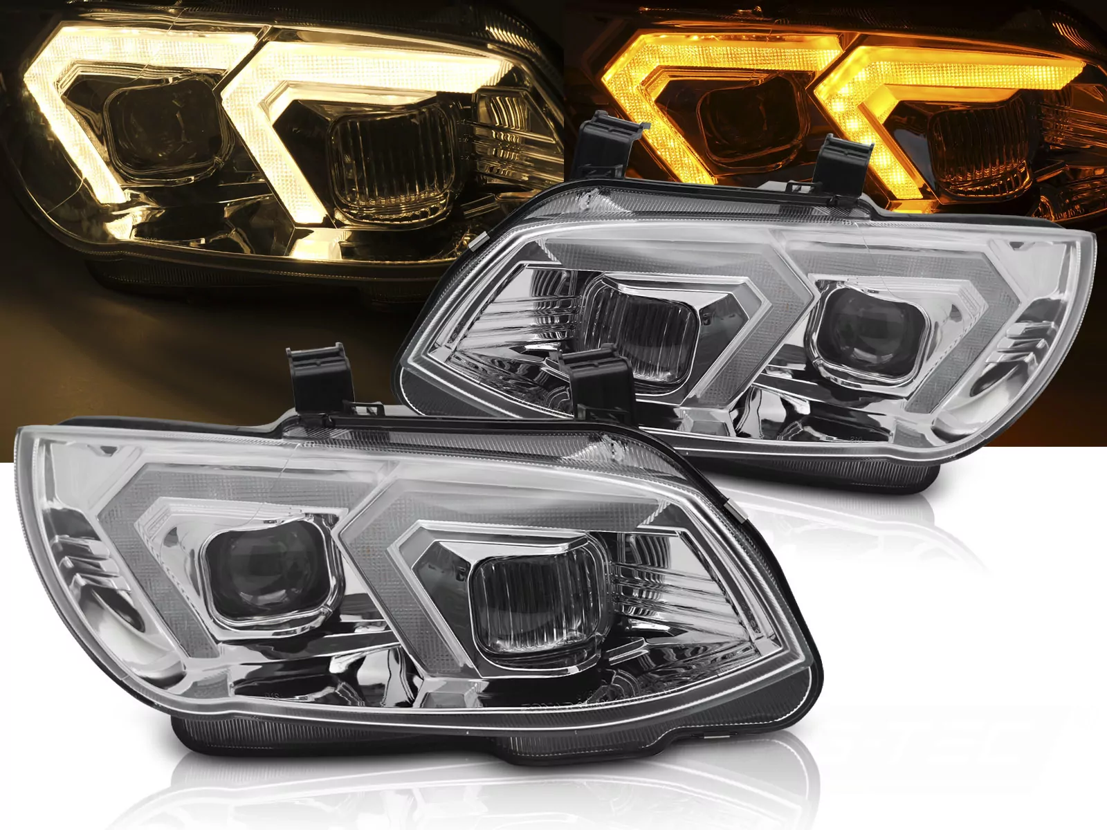 Xenon Headlights Yellow Led Chrome Drl Fits Bmw E92 / E93 Lci 10-13