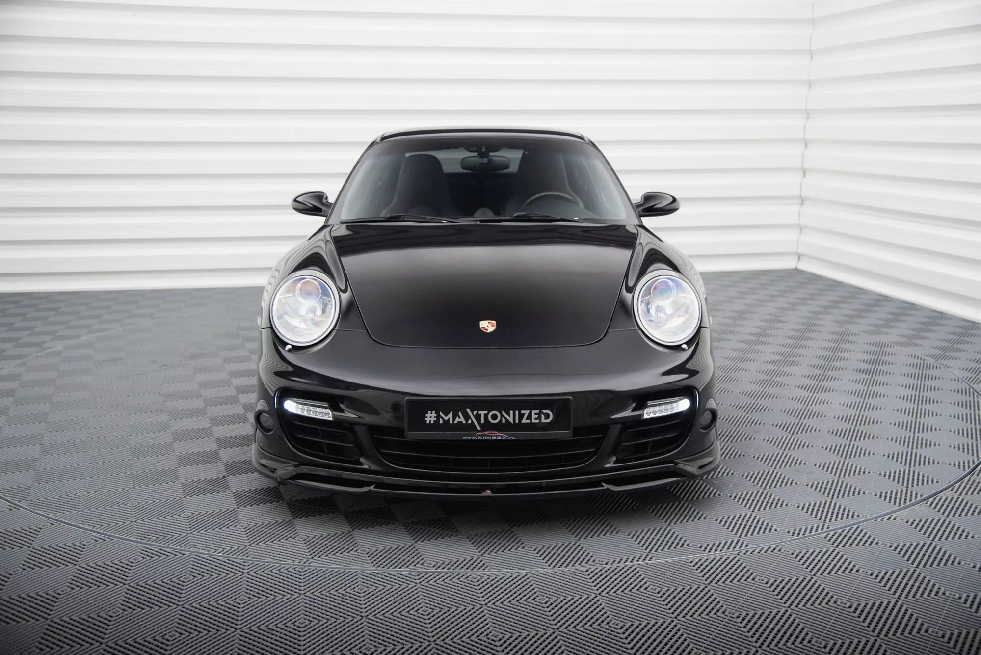 Front Ansatz Für Porsche 911 Turbo 997 Schwarz Hochglanz
