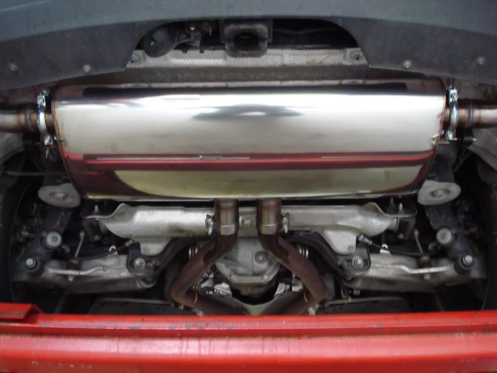 BMW X5  E70 - 4,8l 261kW  Endschalldämpfer quer Ausgang rechts/links, Eingang doppelflutig - 2x80 Typ 14 rechts/links