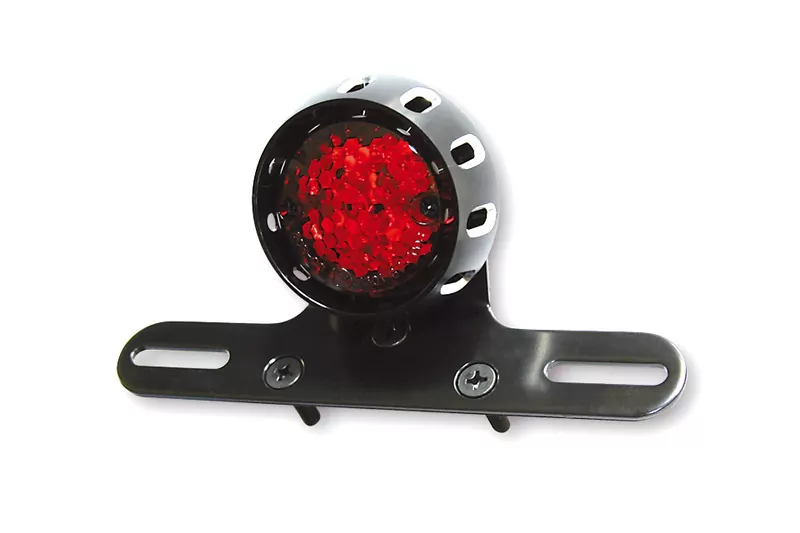 SHIN YO MILES LED Rücklicht, schwarzes Gehäuse, rotes Glas E-geprüft