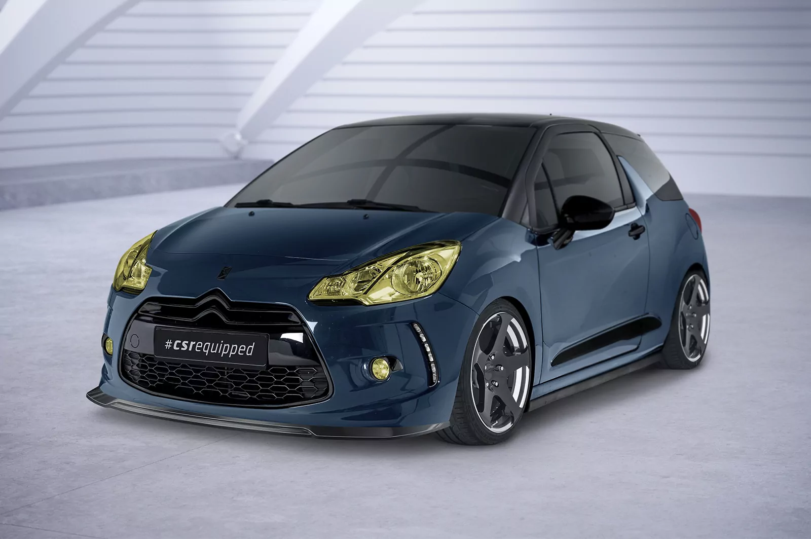 Cup-Spoilerlippe mit ABE für Citroen DS3 CSL518 Schwarz Strukturiert
