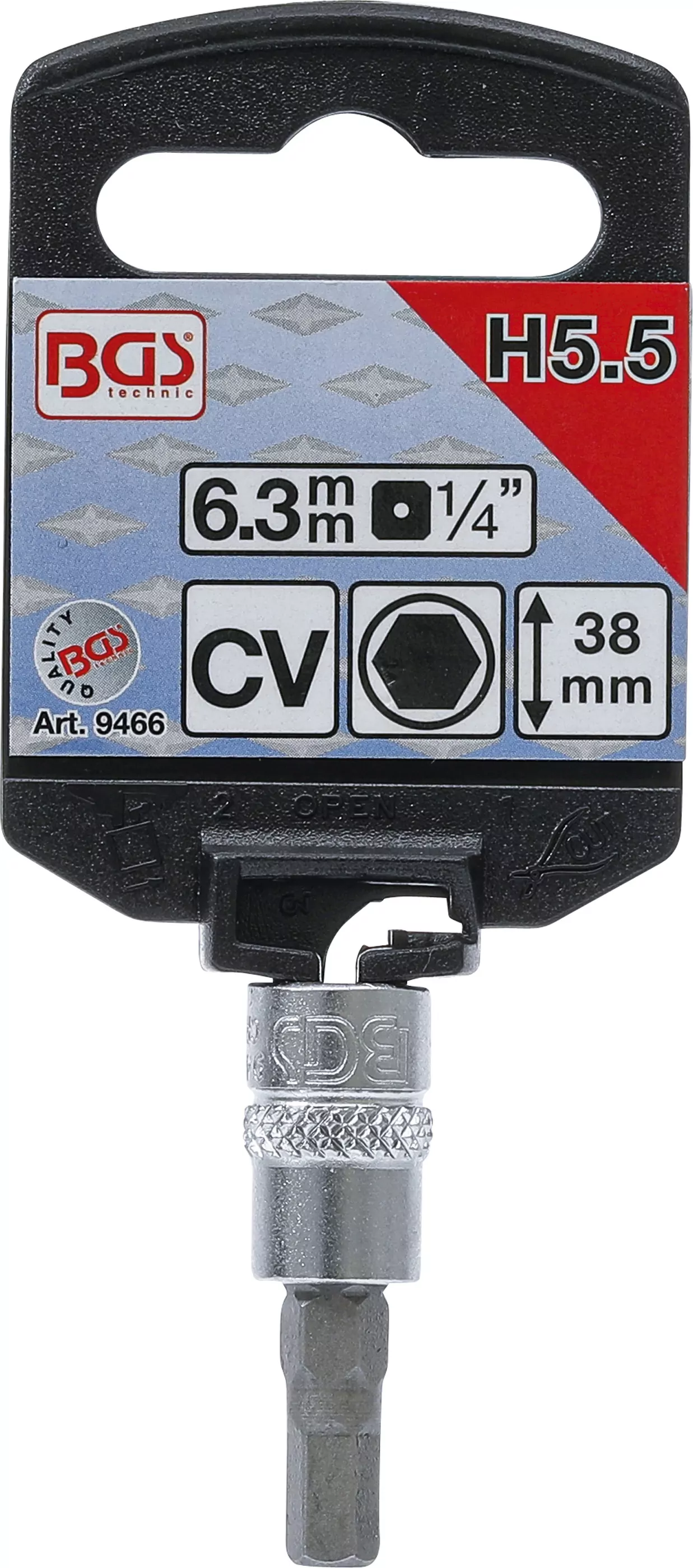 Bit-Einsatz | Antrieb Innenvierkant 6,3 mm (1/4") | Innensechskant 5,5 mm