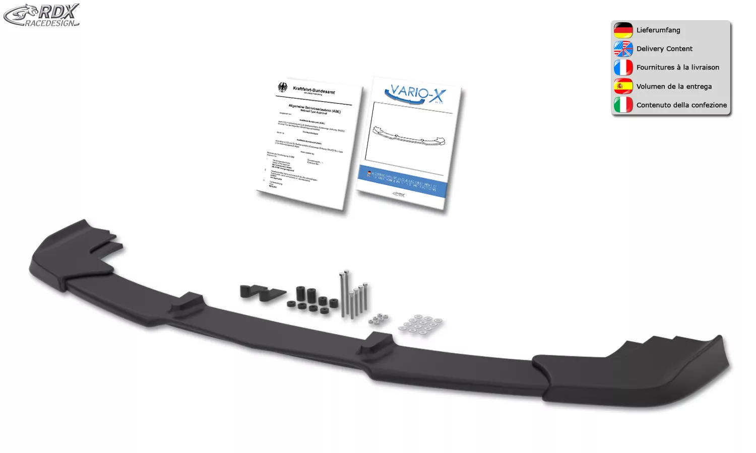 RDX Frontspoiler VARIO-X für MERCEDES C-Klasse W204 2011+ Frontlippe Front Ansatz Vorne Spoilerlippe