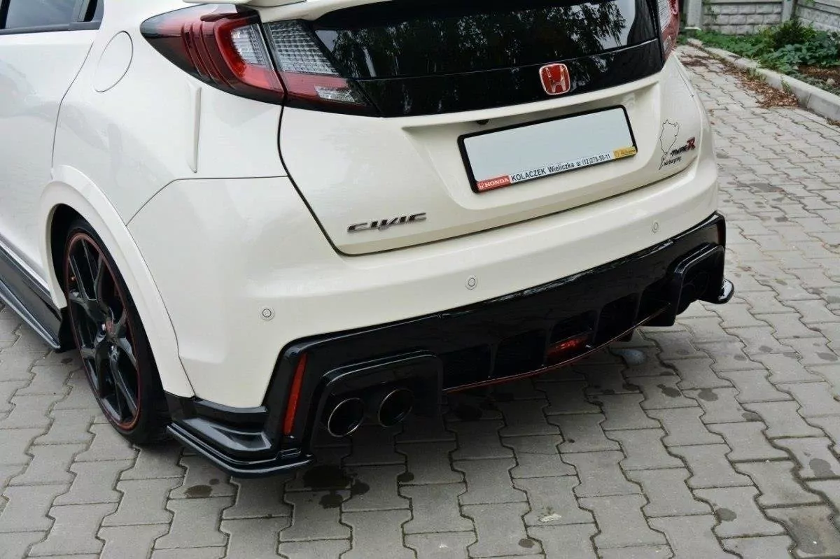 Heck Ansatz Flaps Diffusor Passend Für Diffusor Passend Für HONDA CIVIC IX TYPE R Schwarz Hochglanz Schwarz Hochglanz