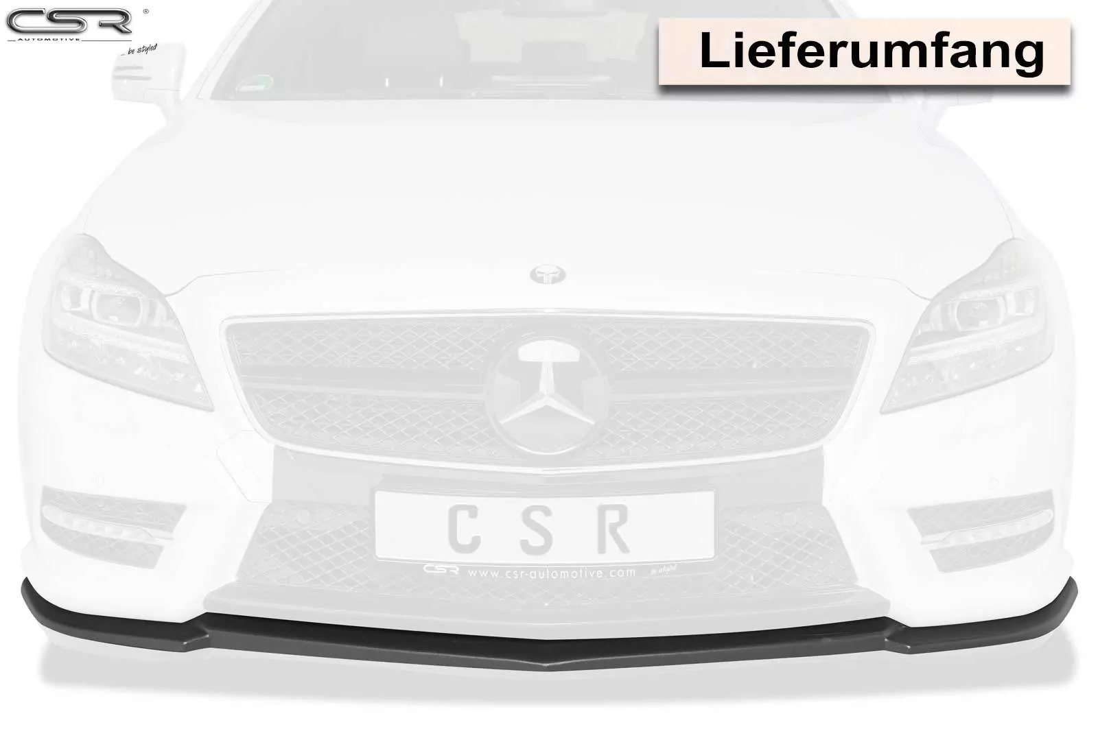 Cup-Spoilerlippe mit ABE für Mercedes Benz CLS C218 / X218 AMG-Line CSL416-M Carbon Look (matt)