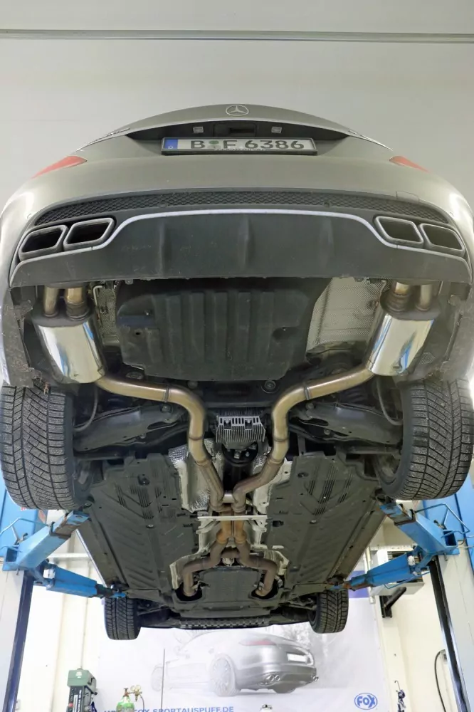 Mercedes C-Klasse 205 AMG C63 S  Endschalldämpfer rechts/links inkl. Abgasklappen - Endrohre sitzen in der originalen Stoßstange - Für Fahrzeuge mit originaler Performance Anlage