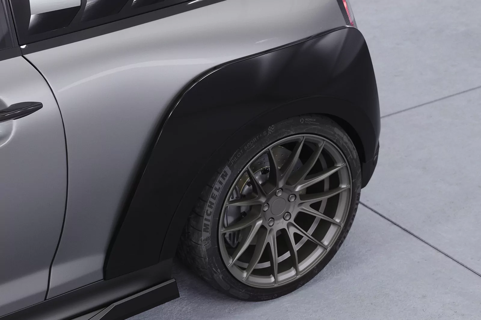 Kotflügelverbreiterung für Mini F56 / F57 VB036 Schwarz Strukturiert