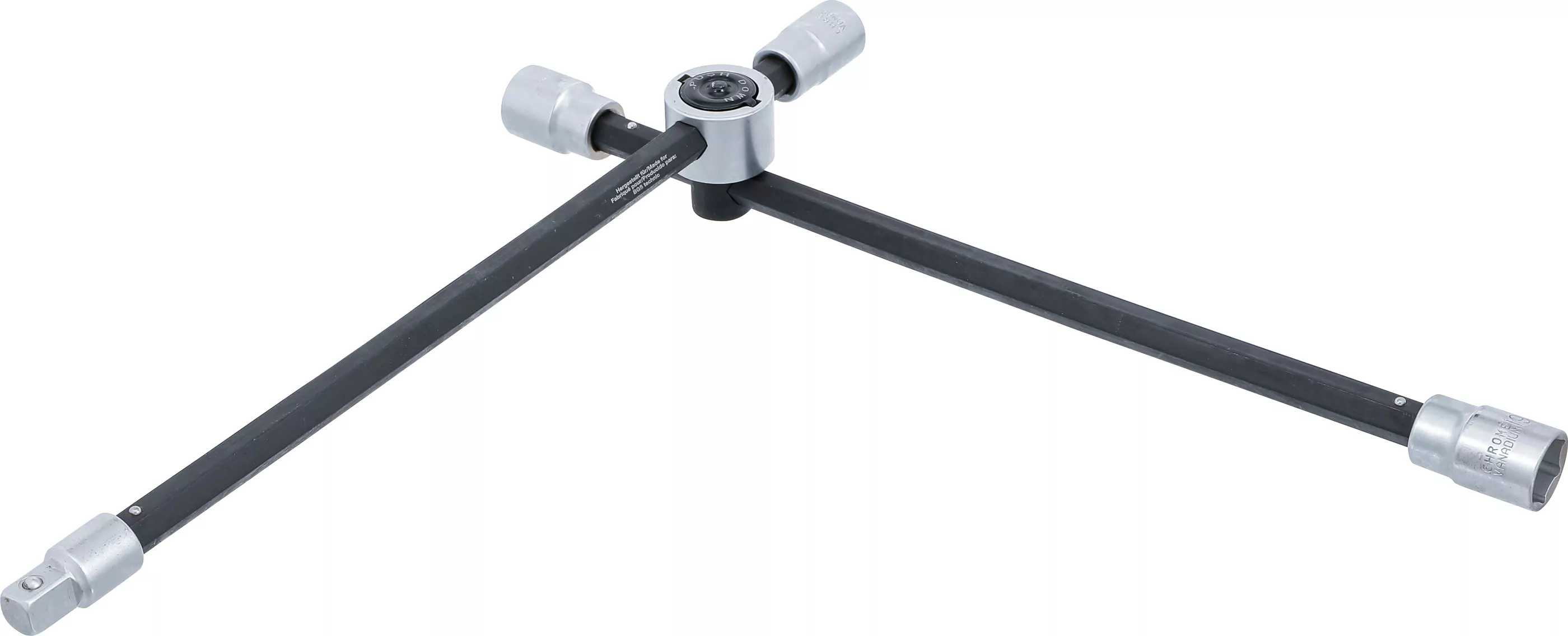 Rad-Kreuzschlüssel mit Gelenk | für Pkw  | Vierkant | SW 17 x 19 x 21 x 12,5 mm (1/2")