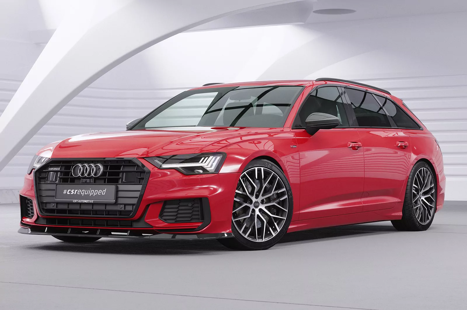 Cup-Spoilerlippe mit ABE für Audi A6 C8 4K S-Line / S6 C8 4K CSL413 Strukturiert (schwarz matt)