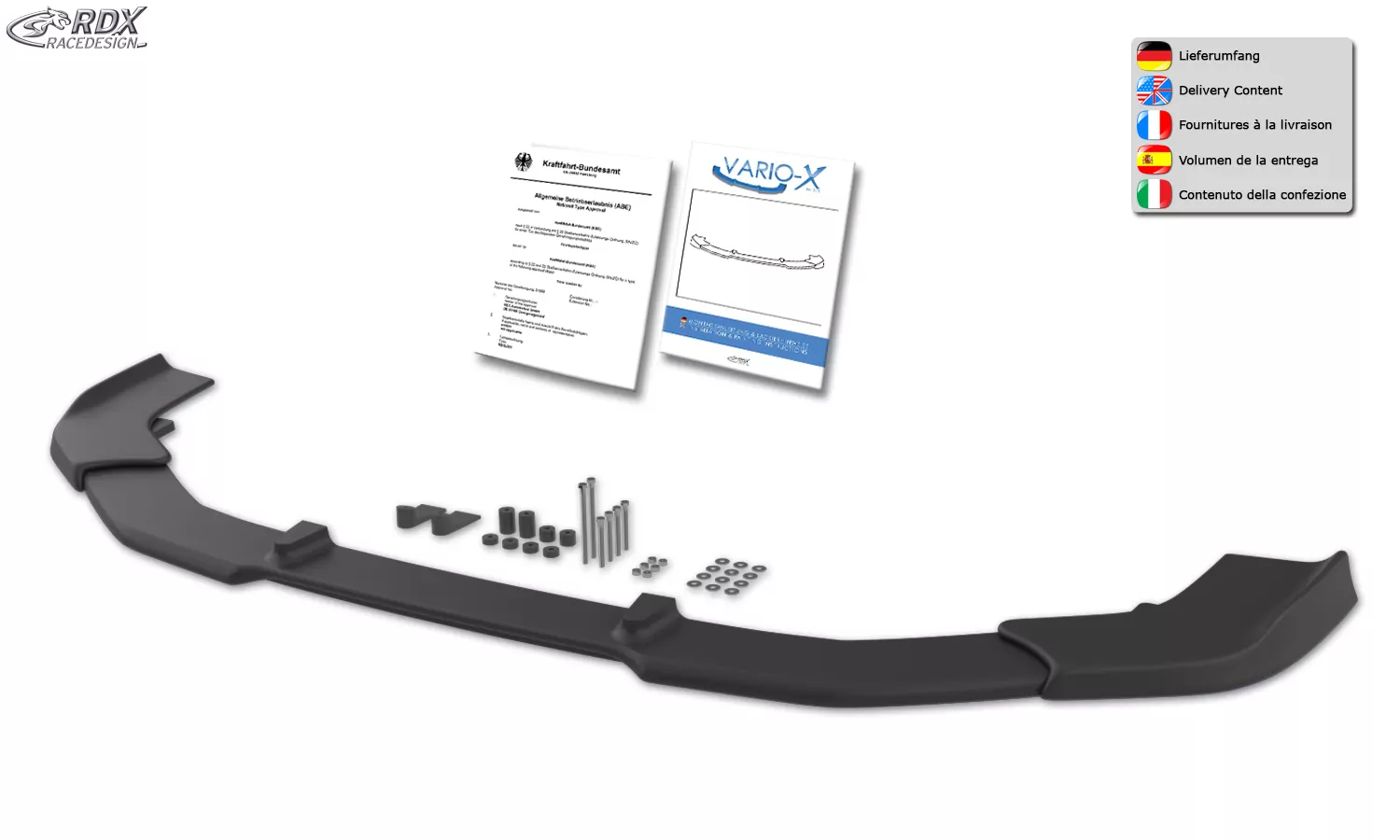 RDX Frontspoiler VARIO-X für MAZDA 6 (GJ/GL 2018+) Frontlippe Front Ansatz Vorne Spoilerlippe