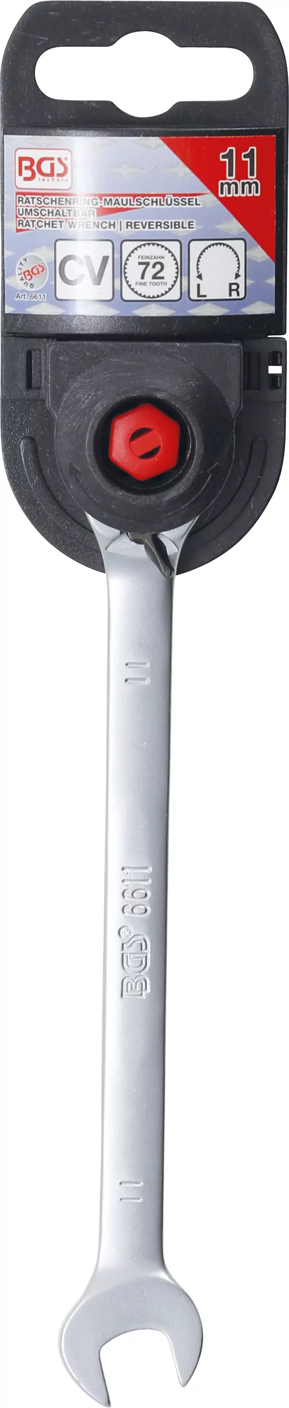 Ratschenring-Maulschlüssel | umschaltbar | SW 11 mm