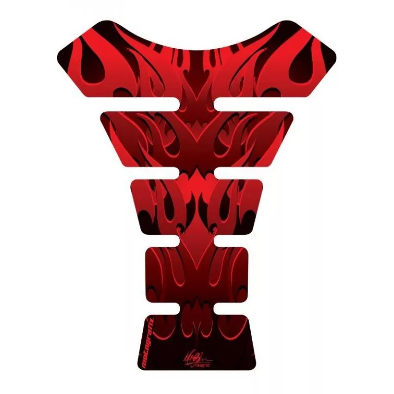 Motografix Tribal Hell Flame Red 3D Gel Tank Pad Protector ST061R