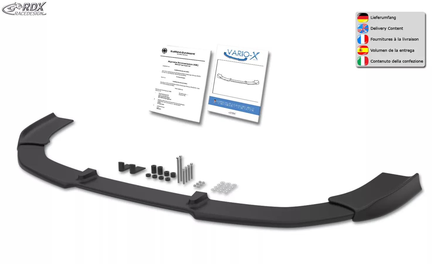 RDX Frontspoiler VARIO-X für TOYOTA Avensis T27 2015+ Frontlippe Front Ansatz Vorne Spoilerlippe