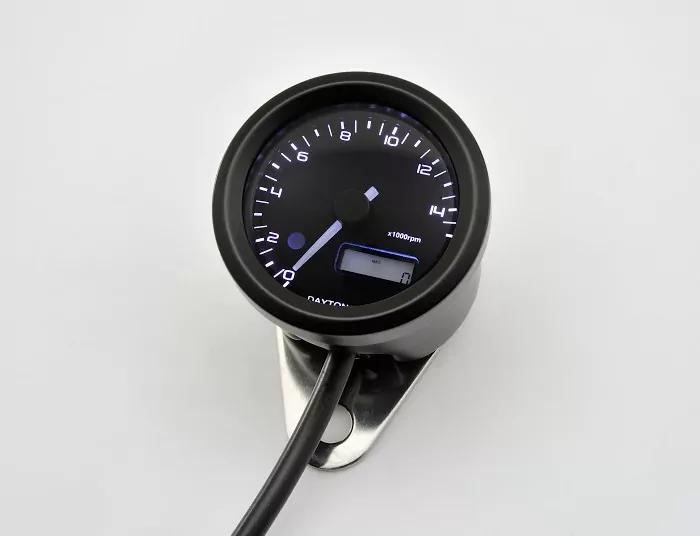 Daytona Digital-dzm, "velona", Schwarz, Ø 48mm, Bis 15.000 U/min, Volt/uhr, Blau/orange/weiss