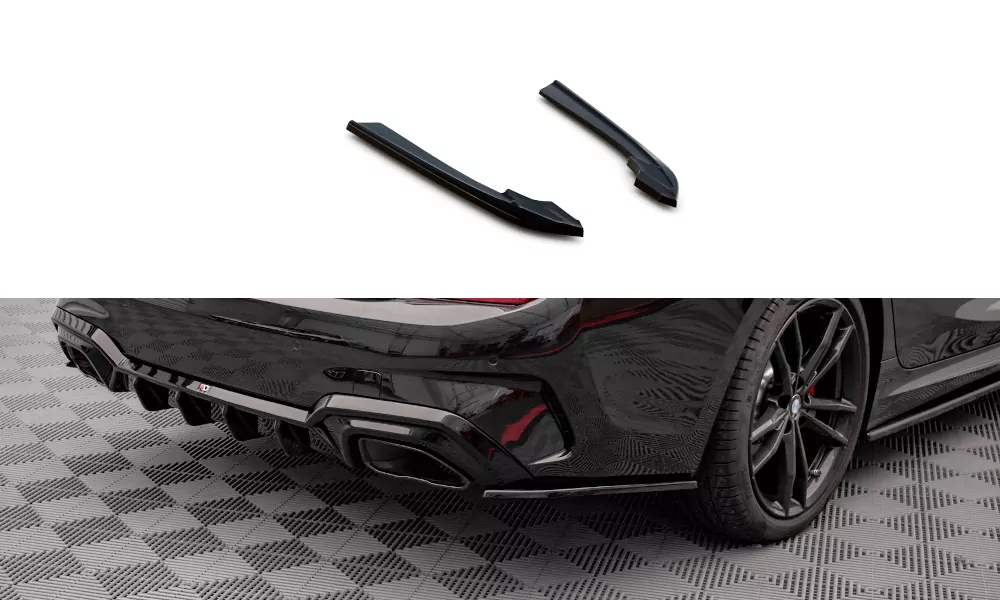 Heck Ansatz Flaps Diffusor V.3 Für BMW M340i / M-Paket G20 / G21 Schwarz Hochglanz