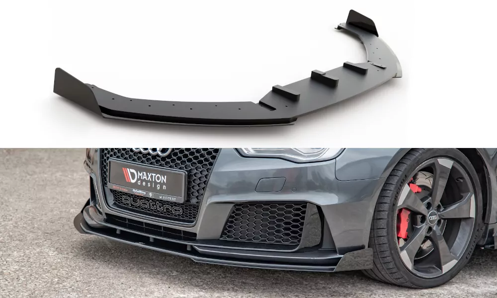 Robuste Racing Front Ansatz Passend Für + Flaps Passend Für Audi RS3 8V Sportback Schwarz Hochglanz
