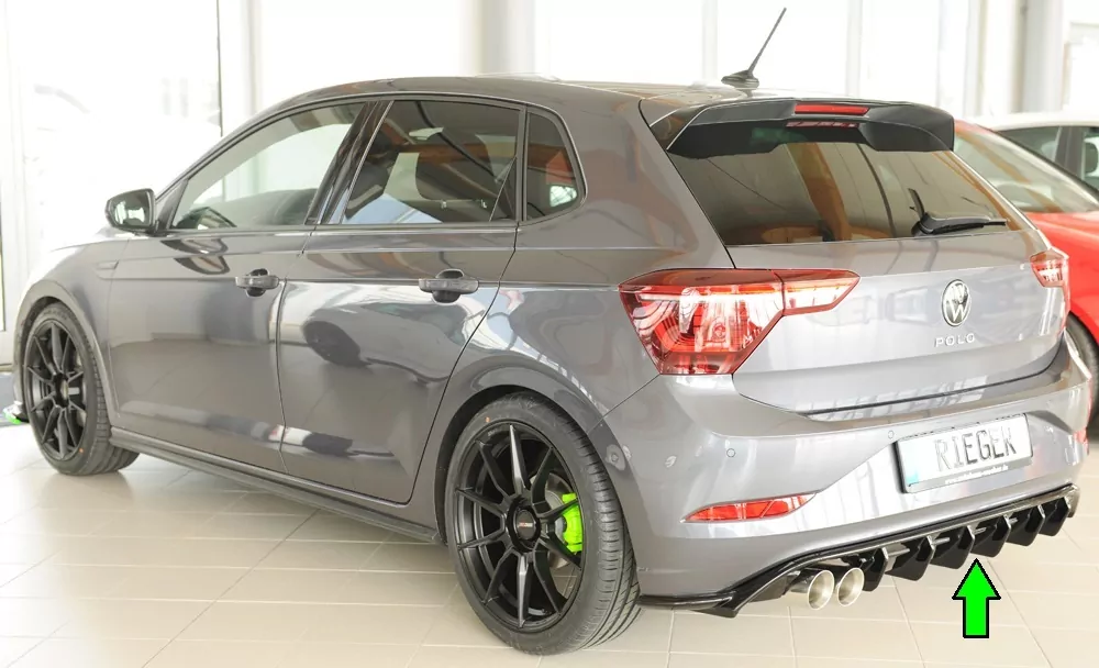 Rieger Heckeinsatz glanz schwarz für VW Polo (AW) GTI 5-tür. 06.17-05.21 (bis Facelift)