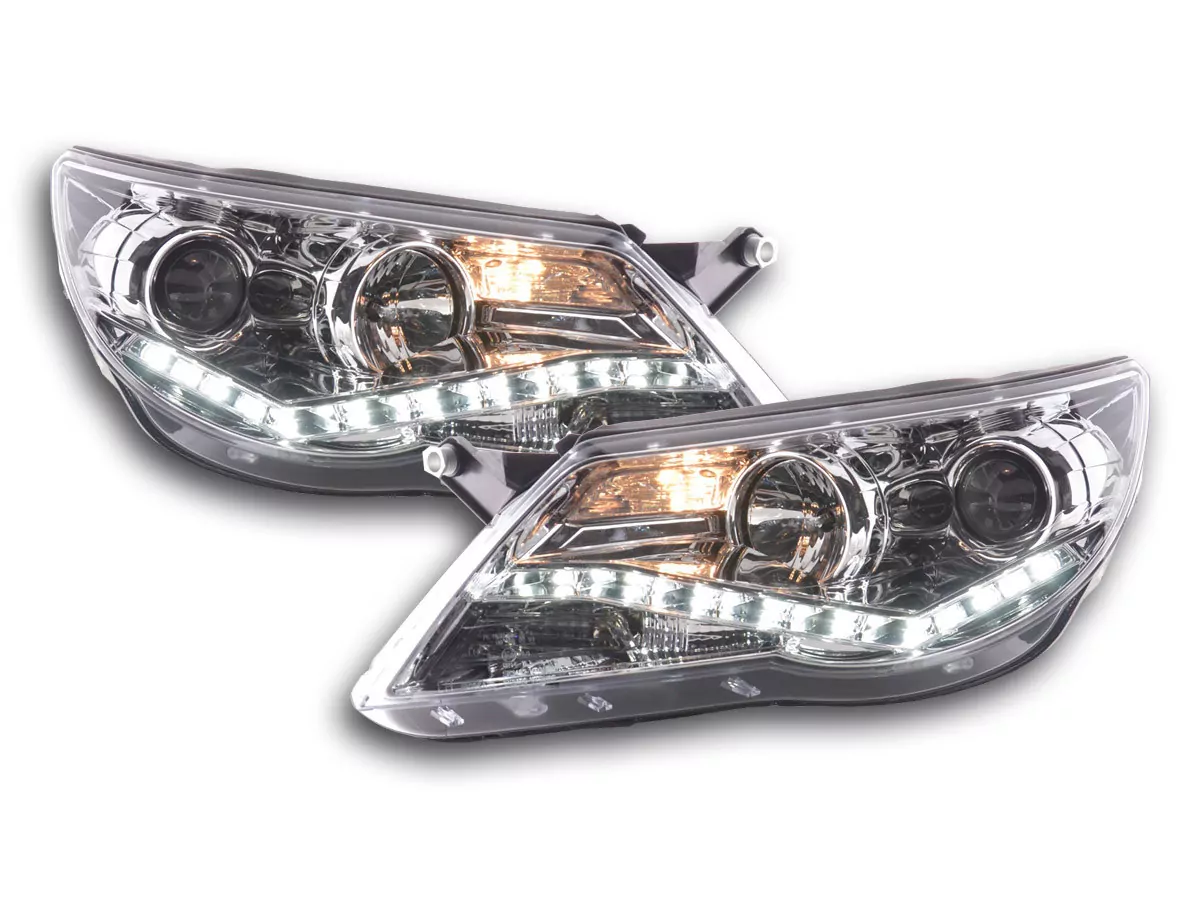 Scheinwerfer Set Daylight LED Tagfahrlicht VW Tiguan Bj. 07-11 chrom