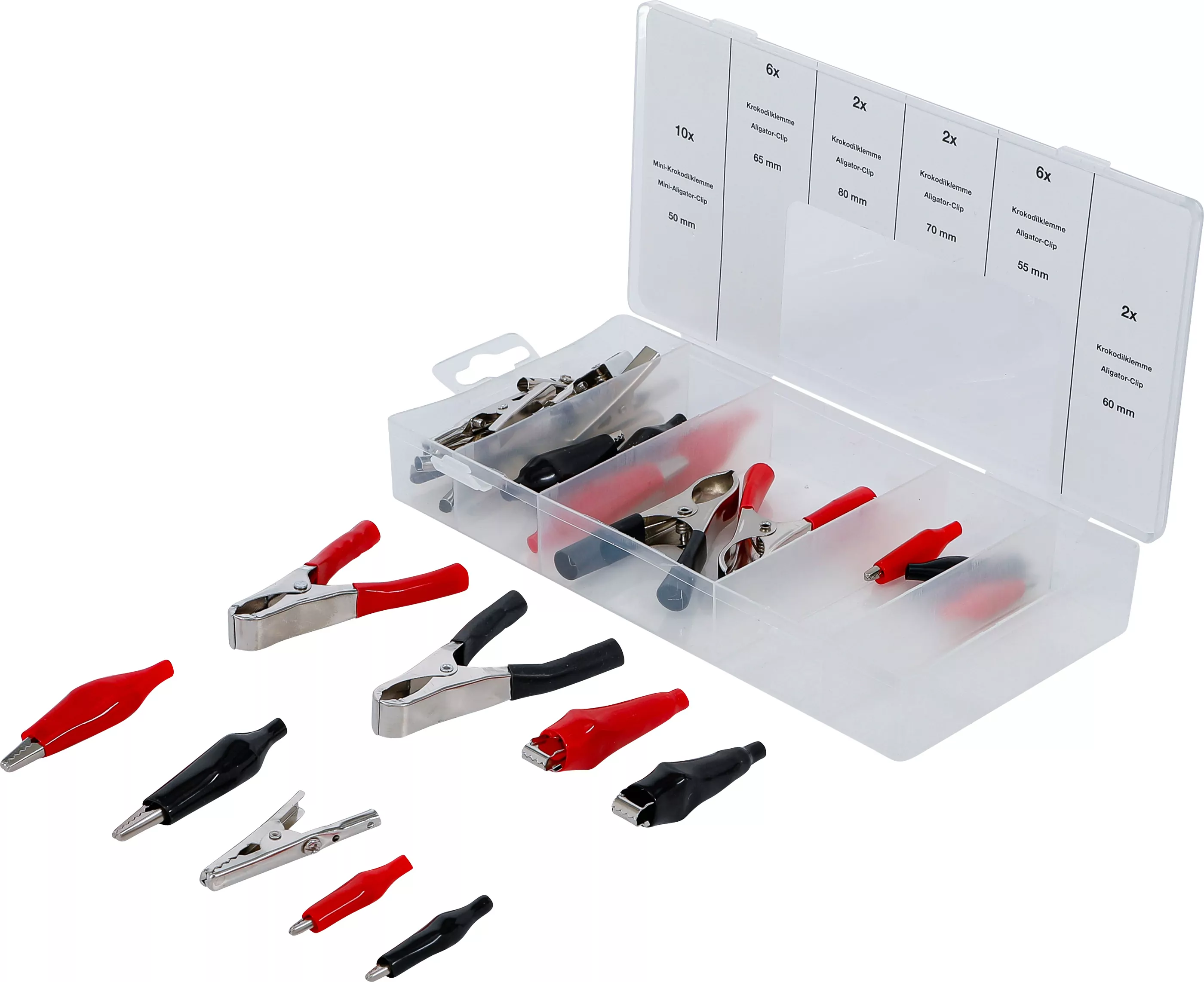 Krokodilklemmen-Sortiment | 28-tlg.