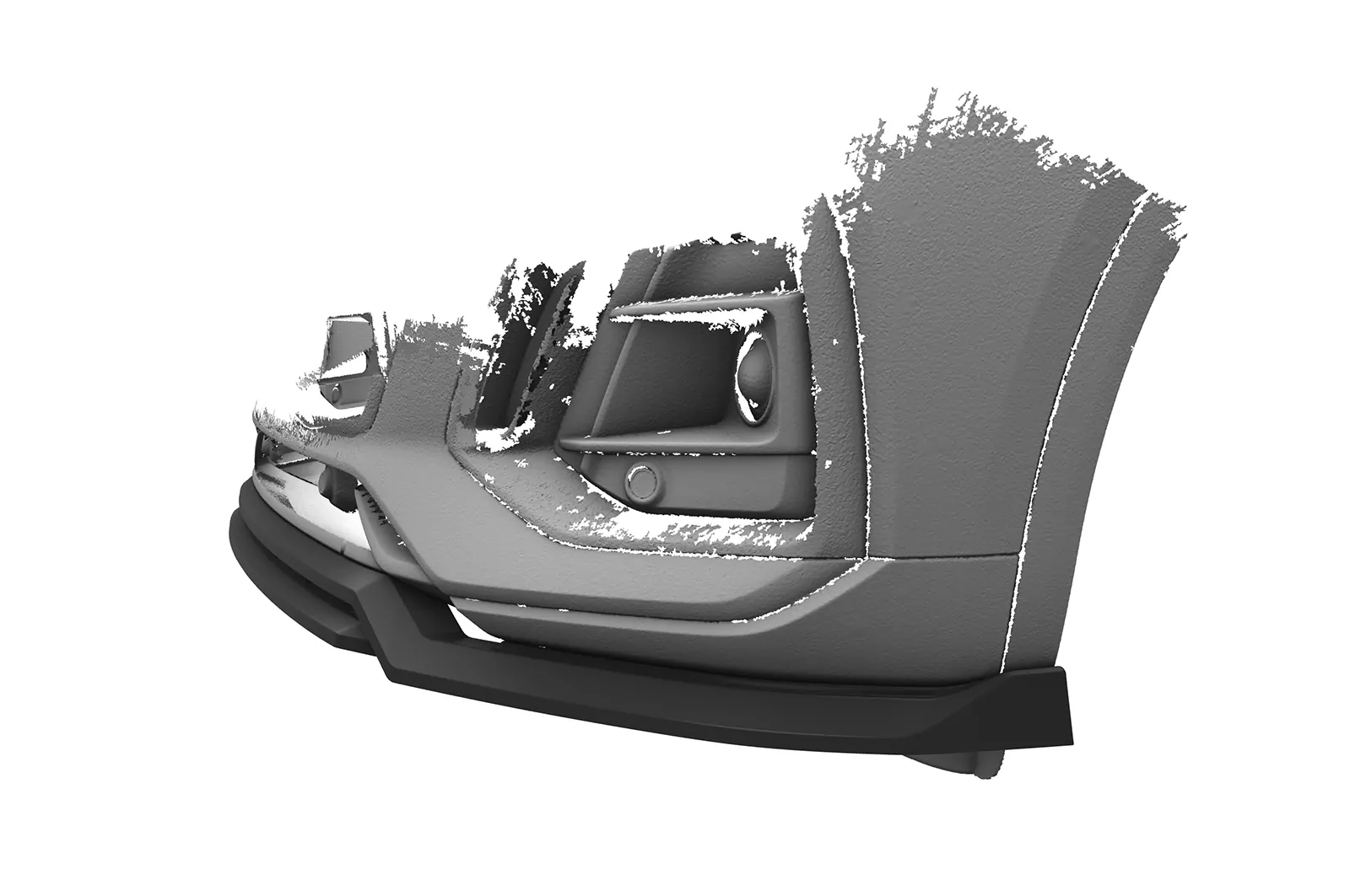 Cup-Spoilerlippe mit ABE für Audi Q5 (FY/FYT) S-Line / SQ5 (FY) CSL689 Schwarz Strukturiert