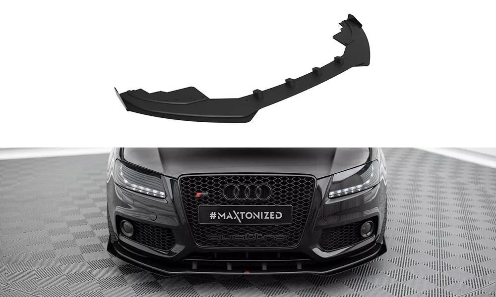 Street Pro Front Ansatz Für +Flaps Für + Flaps Audi S5 / A5 S-Line 8T Schwarz Hochglanz