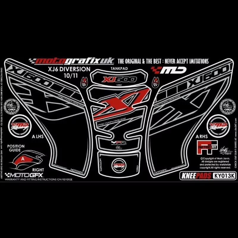 Motografix Tankschutz Knie Pads YAMAHA XJ6 DIVERSION 2010- KY013K
