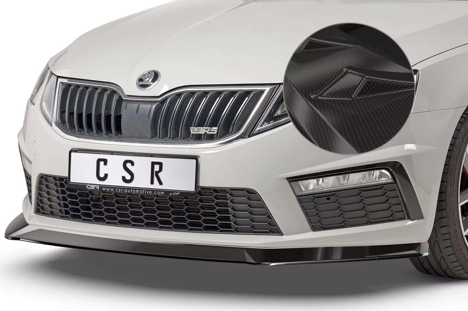 Cup-Spoilerlippe mit ABE für Skoda Octavia III (5E) RS CSL389-C Carbon Look Hochglanz