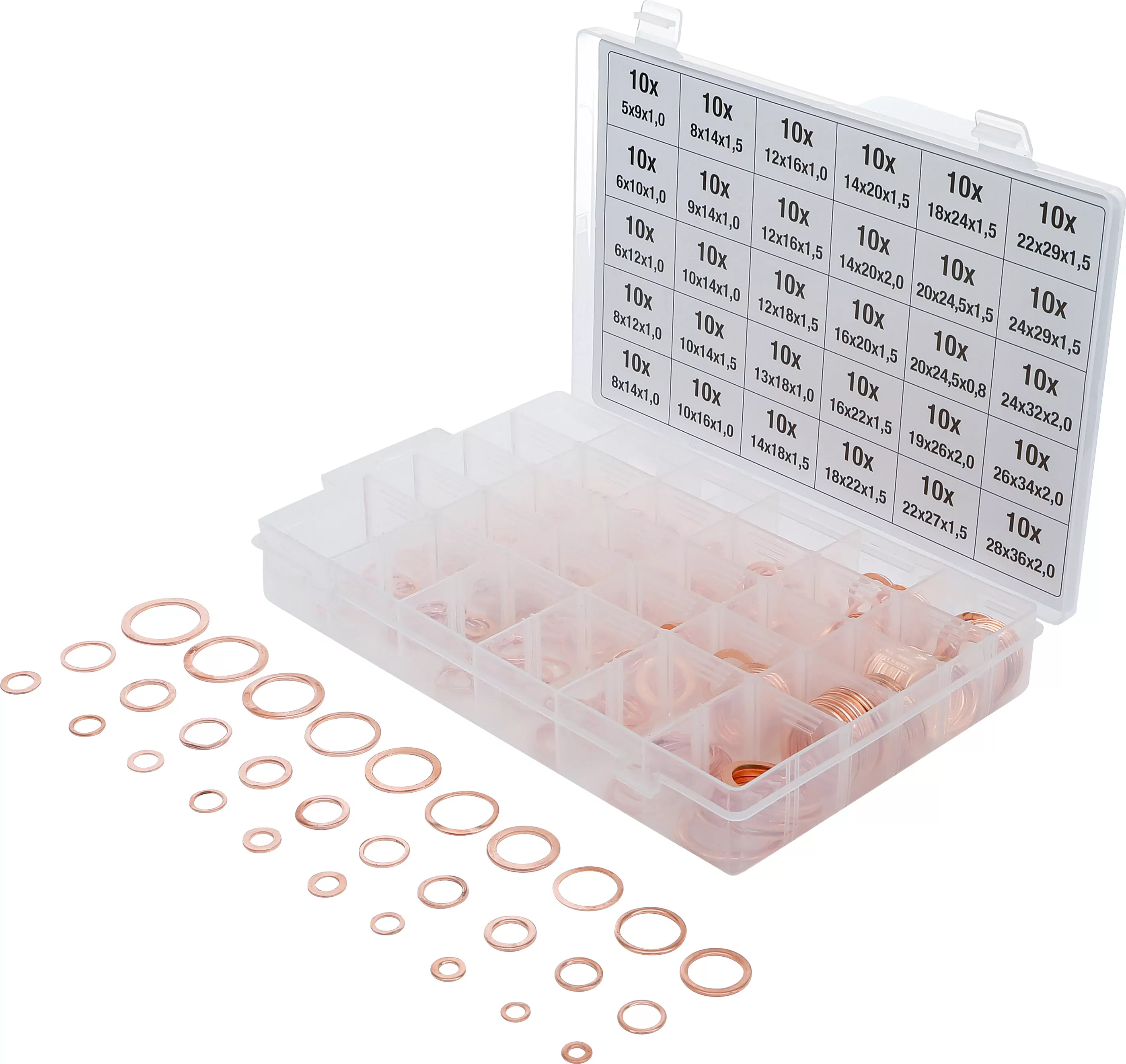 Dichtring-Sortiment | Kupfer | 300-tlg.