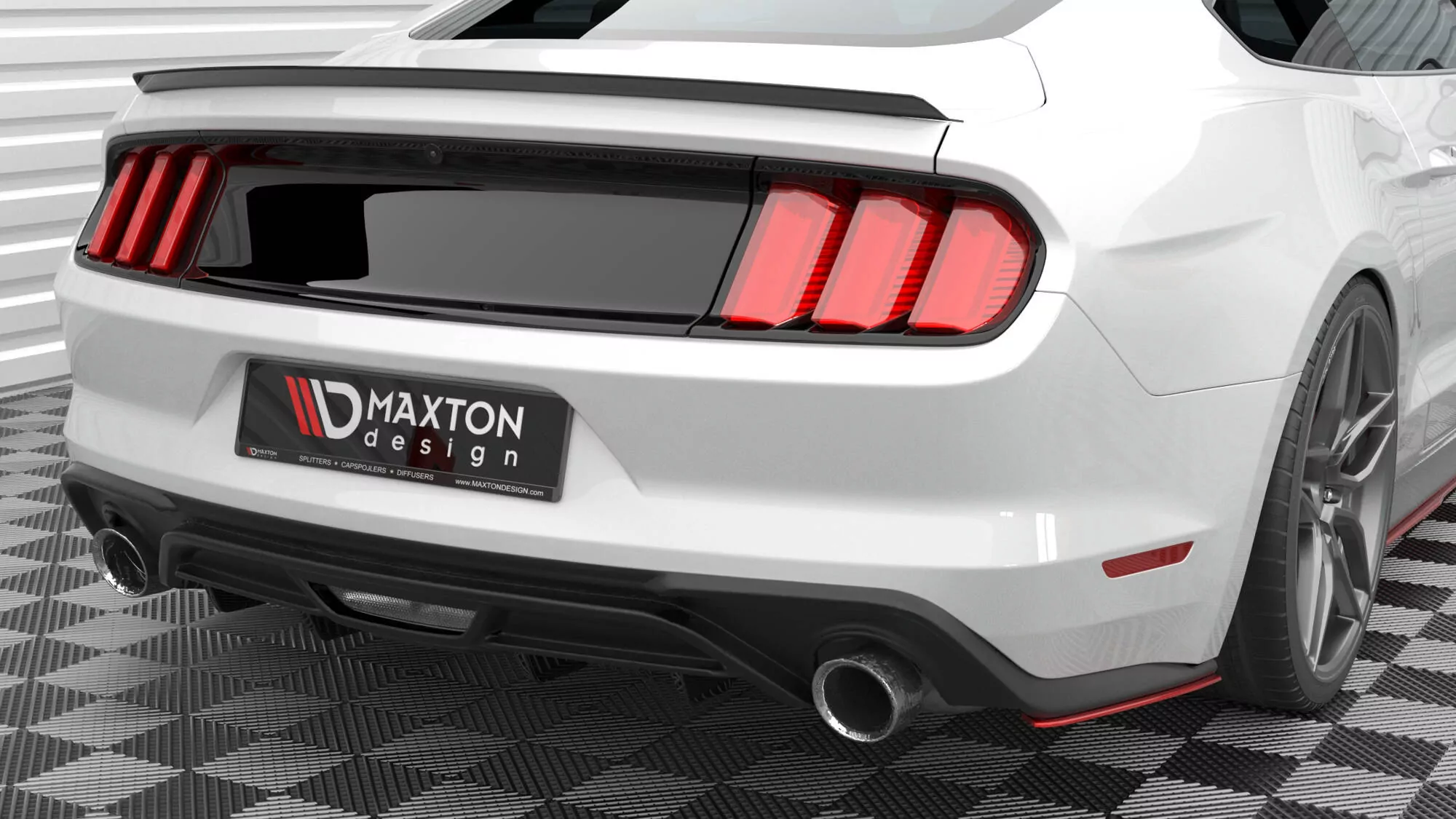 Heck Ansatz Flaps Diffusor V.2 Für Ford Mustang Mk6 Facelift