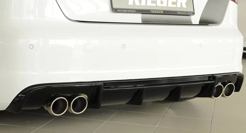 Rieger Heckeinsatz für Audi A3 (8V) - 5-tür. (Sportback 8VA) 07.12-08.16 (bis Facelift) schwarz glanz