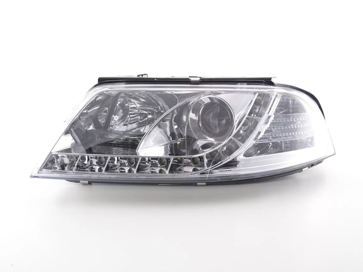 Scheinwerfer Set Daylight LED TFL-Optik VW Passat Typ 3BG Bj. 00-05 chrom für Rechtslenker