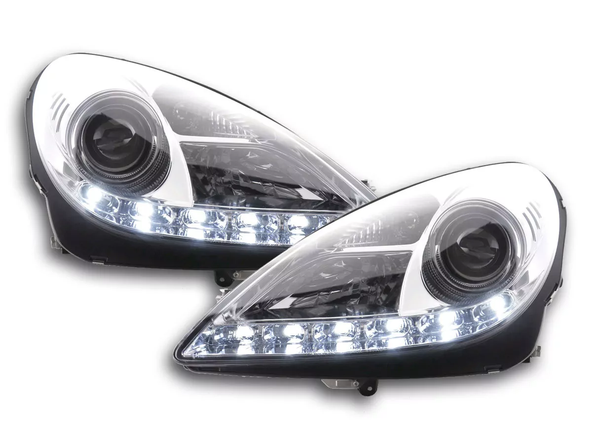 Scheinwerfer Set Daylight LED Tagfahrlicht Mercedes SLK R171 chrom