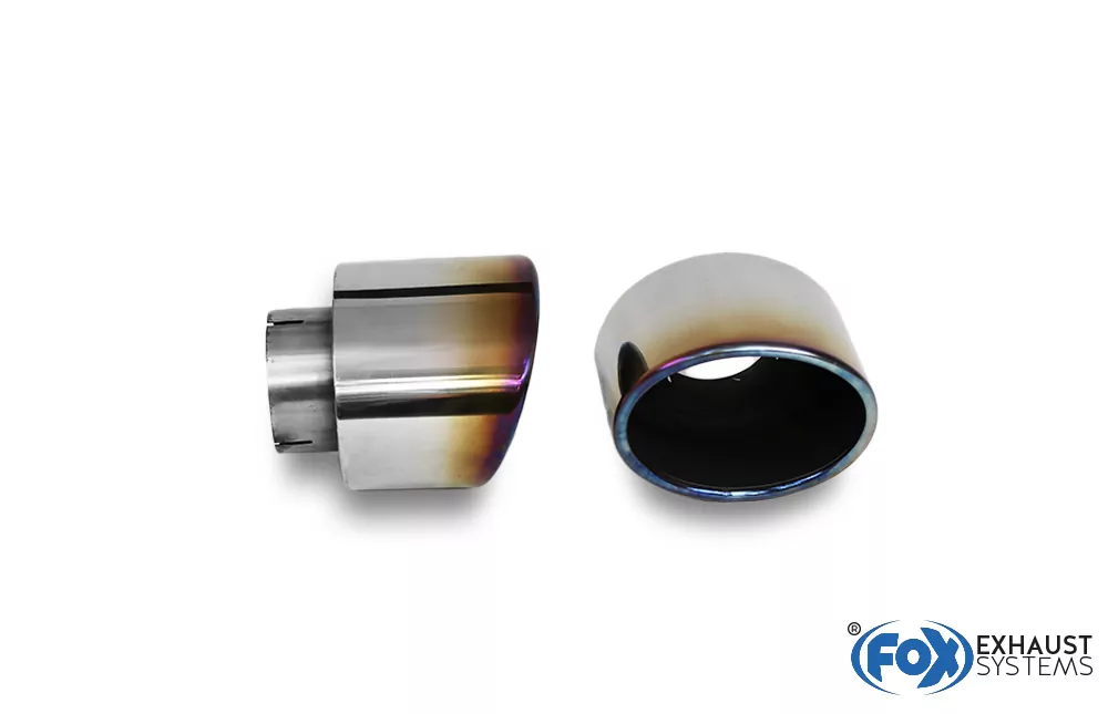 Hyundai i30N Performance + Fastback  Endrohre passend auf den originalen Endschalldämpfer - 129x106 Typ 32 rechts/links mit eingefärbten Rand